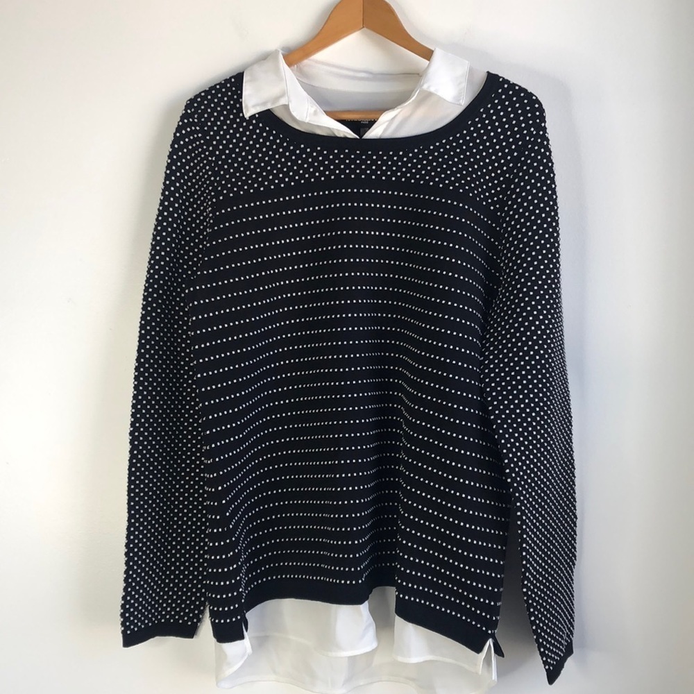 Karl Lagerfeld layered look black/white sweater
